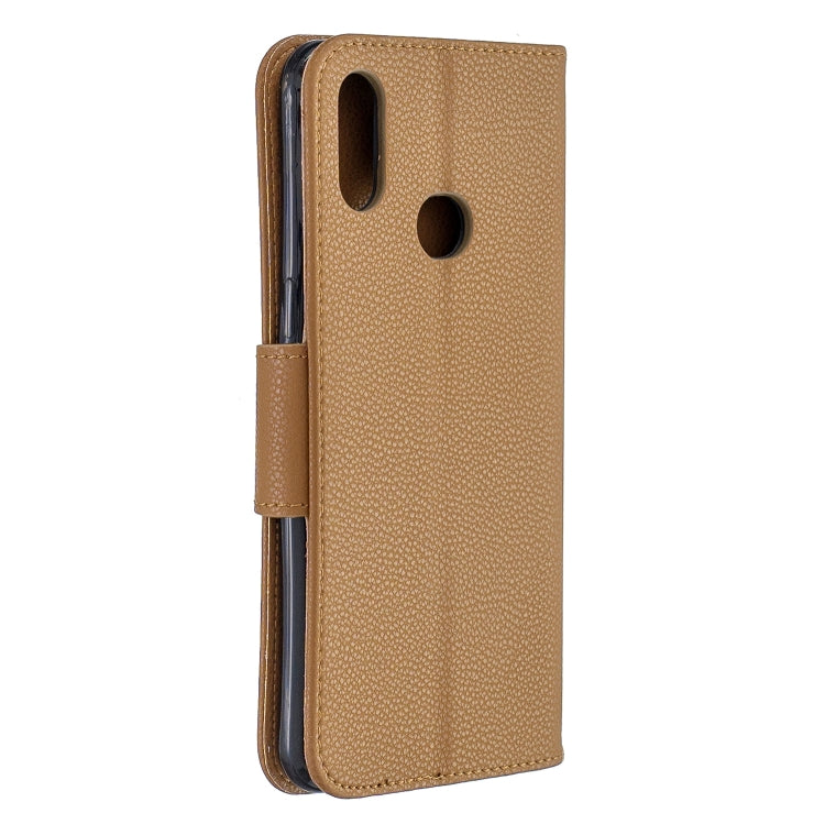 For Galaxy A10s Litchi Texture Pure Color Horizontal Flip PU Leather Case with Holder & Card Slots & Wallet & Lanyard