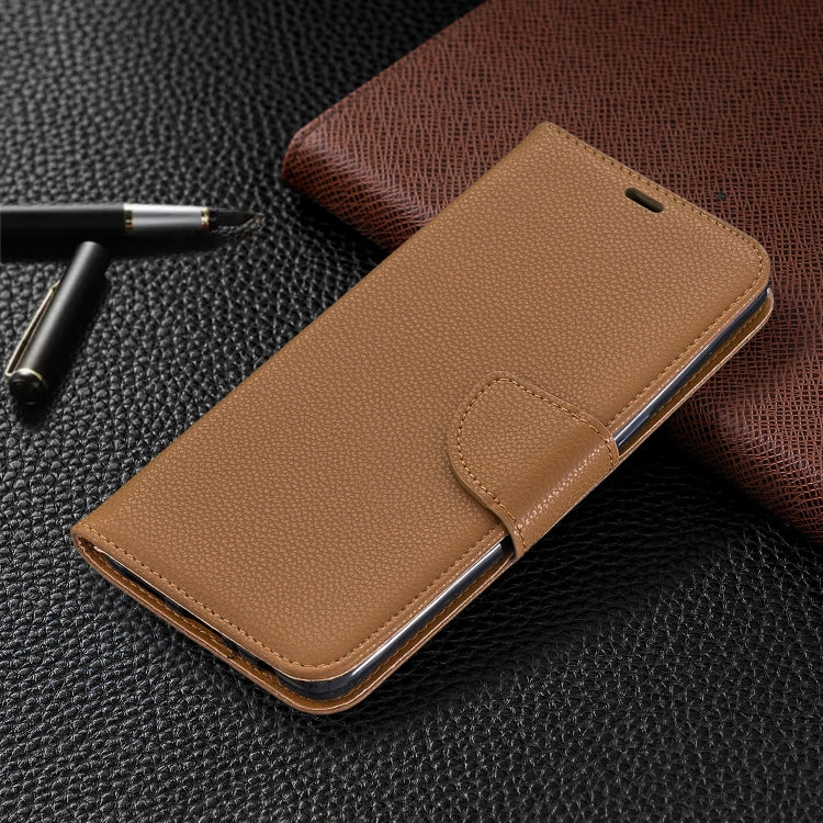For Galaxy A10s Litchi Texture Pure Color Horizontal Flip PU Leather Case with Holder & Card Slots & Wallet & Lanyard