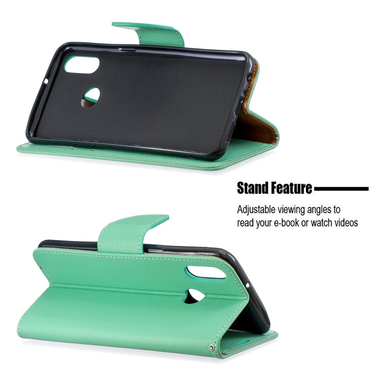 For Galaxy A10s Litchi Texture Pure Color Horizontal Flip PU Leather Case with Holder & Card Slots & Wallet & Lanyard
