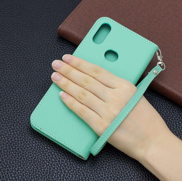 For Galaxy A10s Litchi Texture Pure Color Horizontal Flip PU Leather Case with Holder & Card Slots & Wallet & Lanyard