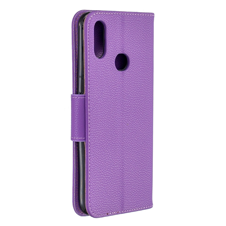 For Galaxy A10s Litchi Texture Pure Color Horizontal Flip PU Leather Case with Holder & Card Slots & Wallet & Lanyard