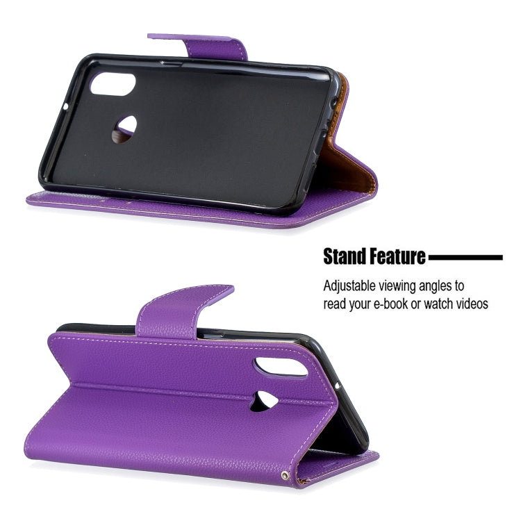 For Galaxy A10s Litchi Texture Pure Color Horizontal Flip PU Leather Case with Holder & Card Slots & Wallet & Lanyard