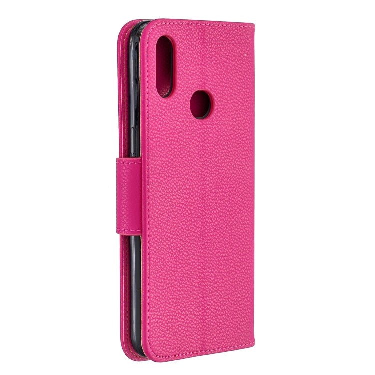 For Galaxy A10s Litchi Texture Pure Color Horizontal Flip PU Leather Case with Holder & Card Slots & Wallet & Lanyard