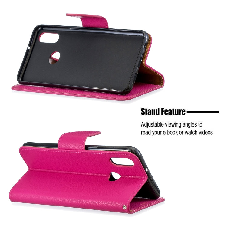 For Galaxy A10s Litchi Texture Pure Color Horizontal Flip PU Leather Case with Holder & Card Slots & Wallet & Lanyard