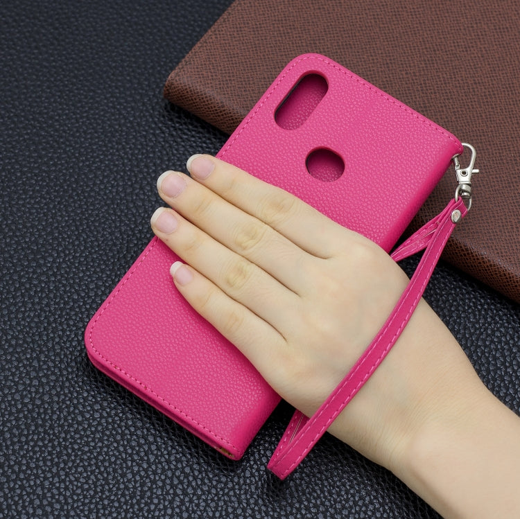 For Galaxy A10s Litchi Texture Pure Color Horizontal Flip PU Leather Case with Holder & Card Slots & Wallet & Lanyard