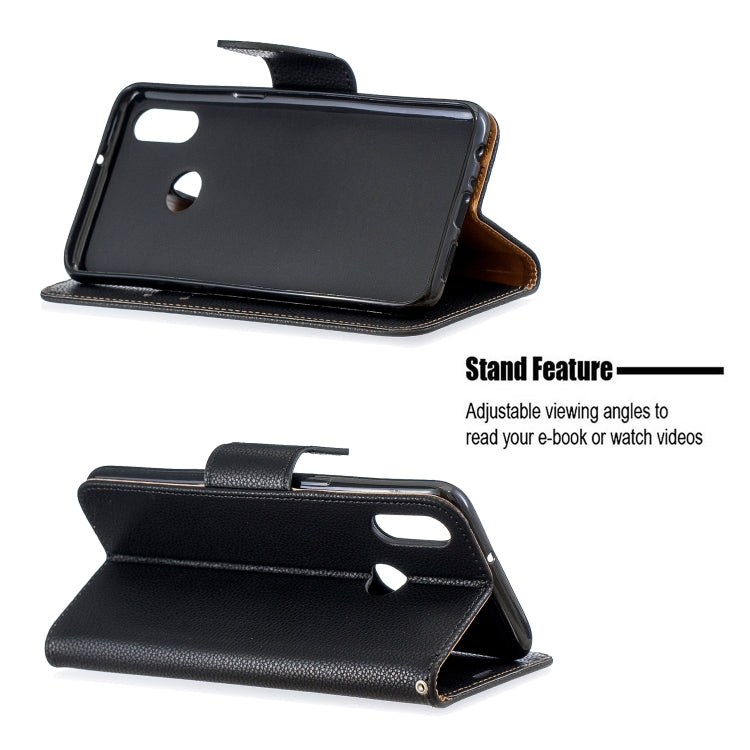 For Galaxy A10s Litchi Texture Pure Color Horizontal Flip PU Leather Case with Holder & Card Slots & Wallet & Lanyard