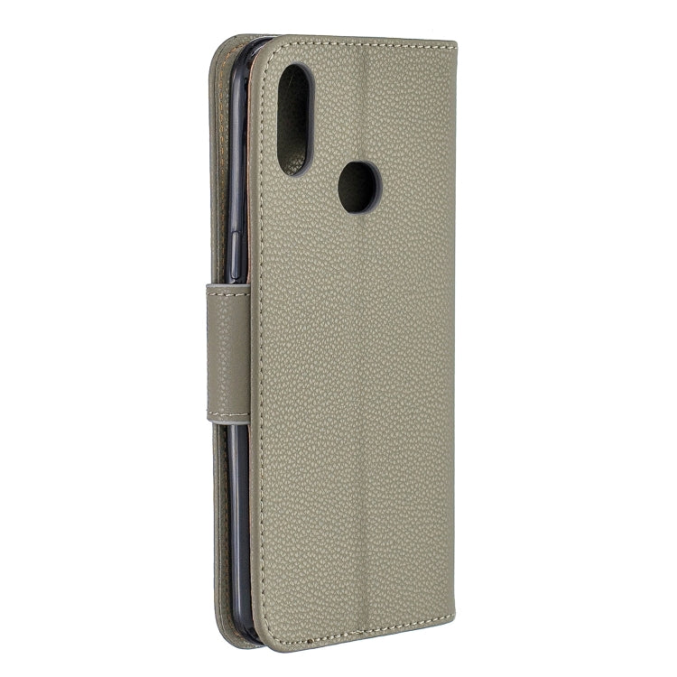 For Galaxy A10s Litchi Texture Pure Color Horizontal Flip PU Leather Case with Holder & Card Slots & Wallet & Lanyard