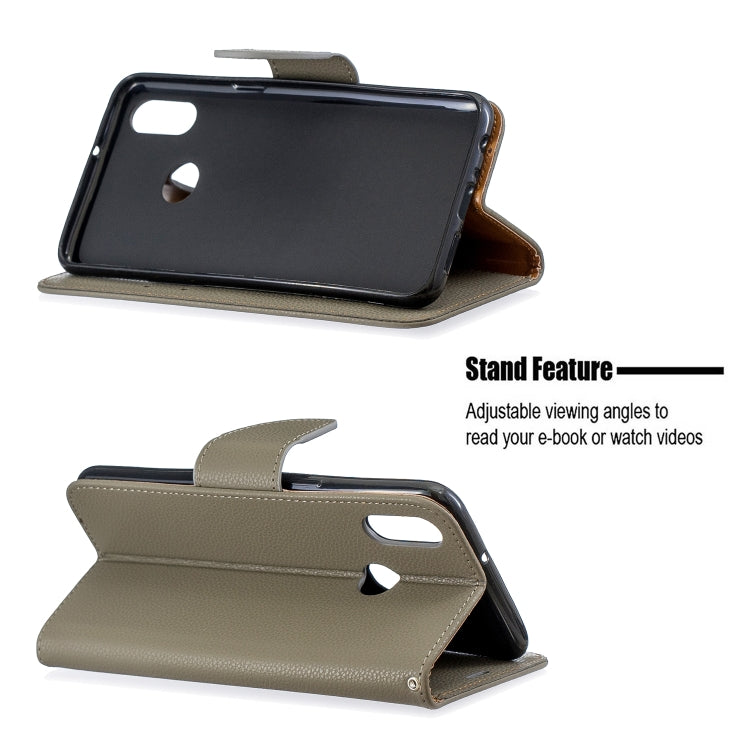 For Galaxy A10s Litchi Texture Pure Color Horizontal Flip PU Leather Case with Holder & Card Slots & Wallet & Lanyard