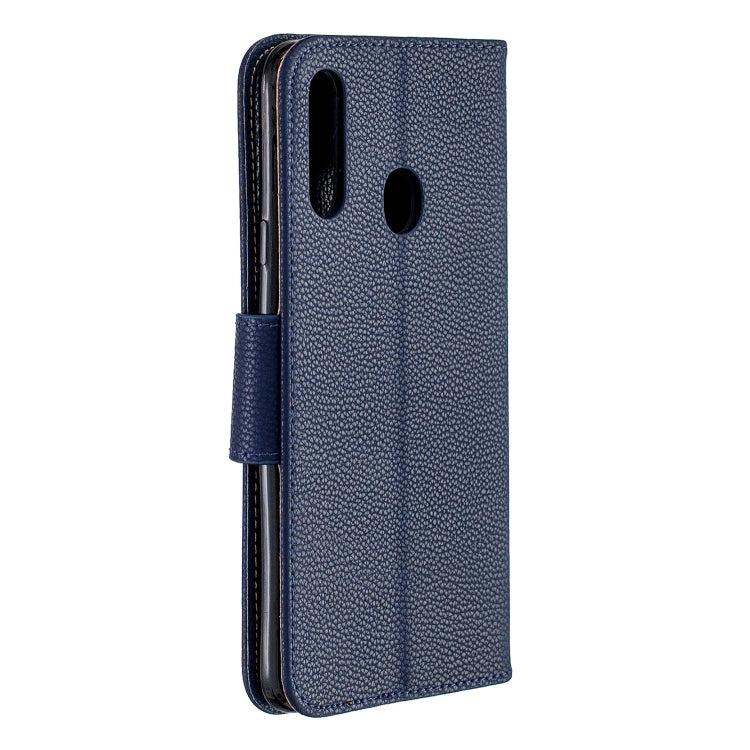 For Galaxy A20s Litchi Texture Pure Color Horizontal Flip PU Leather Case with Holder & Card Slots & Wallet & Lanyard