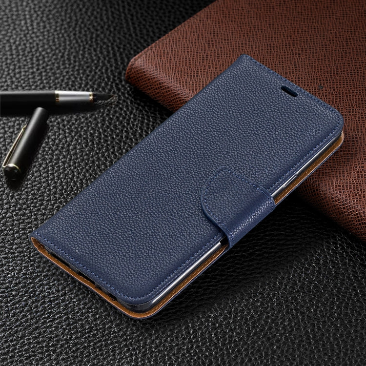 For Galaxy A20s Litchi Texture Pure Color Horizontal Flip PU Leather Case with Holder & Card Slots & Wallet & Lanyard