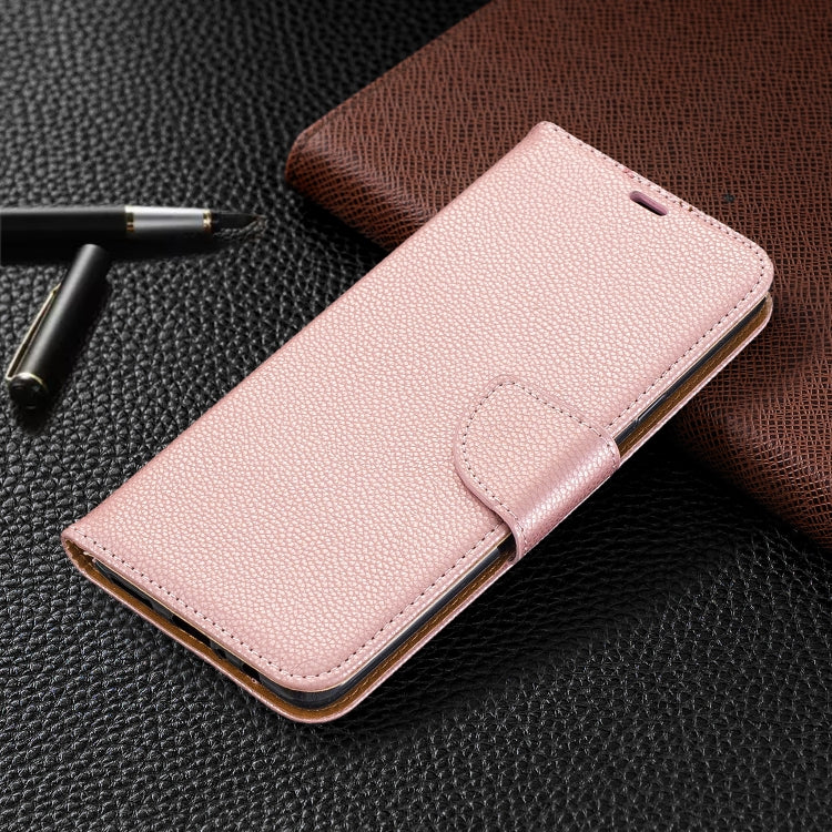 For Galaxy A20s Litchi Texture Pure Color Horizontal Flip PU Leather Case with Holder & Card Slots & Wallet & Lanyard