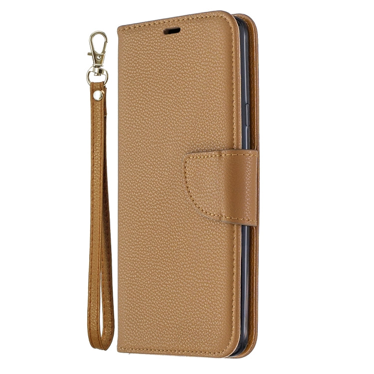 For Galaxy A20s Litchi Texture Pure Color Horizontal Flip PU Leather Case with Holder & Card Slots & Wallet & Lanyard