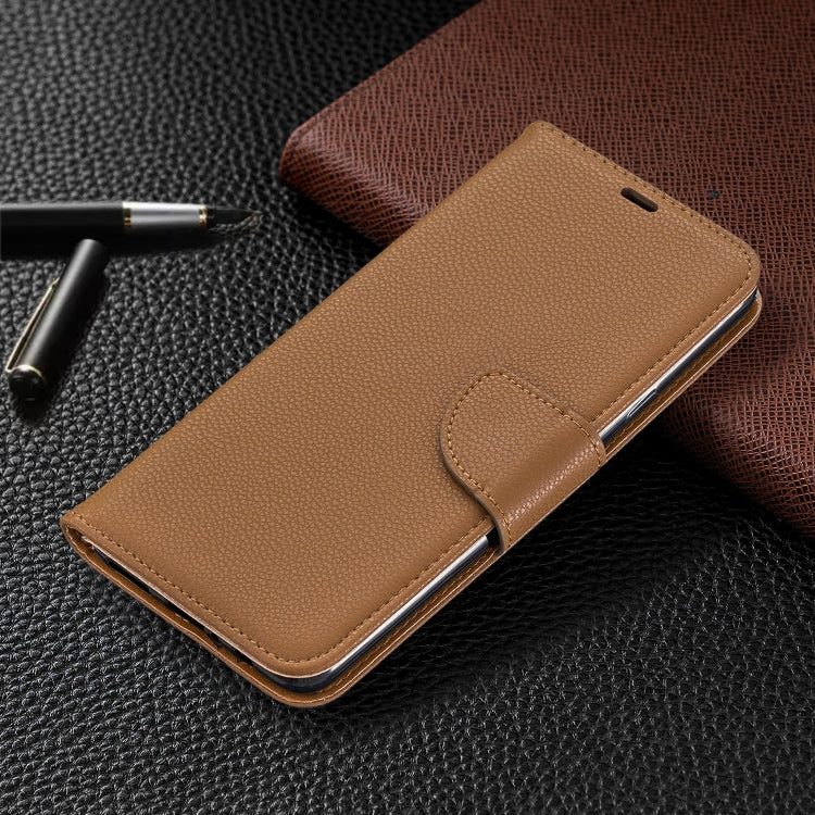 For Galaxy A20s Litchi Texture Pure Color Horizontal Flip PU Leather Case with Holder & Card Slots & Wallet & Lanyard