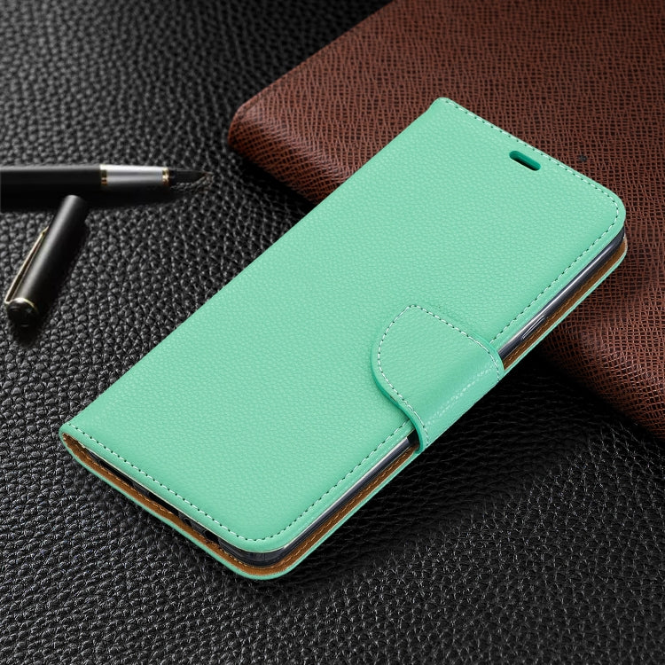 For Galaxy A20s Litchi Texture Pure Color Horizontal Flip PU Leather Case with Holder & Card Slots & Wallet & Lanyard