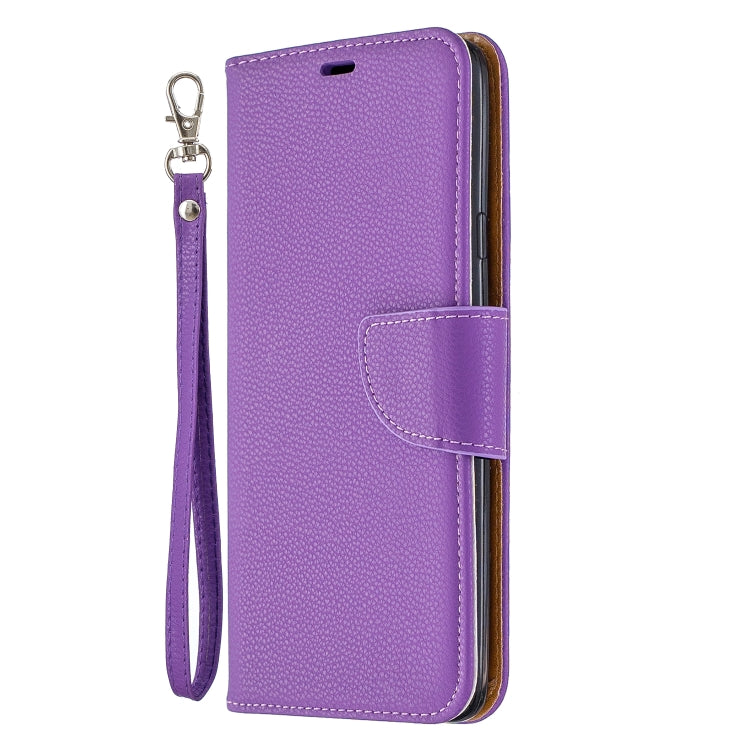 For Galaxy A20s Litchi Texture Pure Color Horizontal Flip PU Leather Case with Holder & Card Slots & Wallet & Lanyard