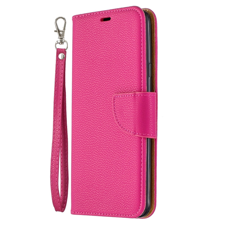 For Galaxy A20s Litchi Texture Pure Color Horizontal Flip PU Leather Case with Holder & Card Slots & Wallet & Lanyard