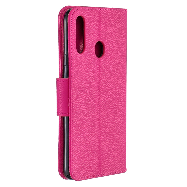 For Galaxy A20s Litchi Texture Pure Color Horizontal Flip PU Leather Case with Holder & Card Slots & Wallet & Lanyard