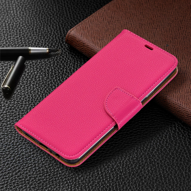For Galaxy A20s Litchi Texture Pure Color Horizontal Flip PU Leather Case with Holder & Card Slots & Wallet & Lanyard