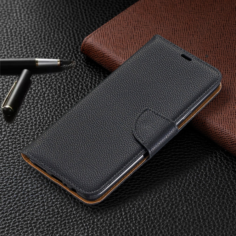 For Galaxy A20s Litchi Texture Pure Color Horizontal Flip PU Leather Case with Holder & Card Slots & Wallet & Lanyard