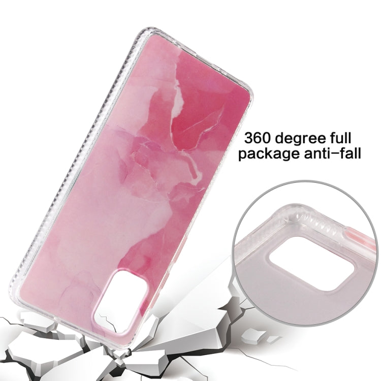 For Samsung Galaxy A71 Coloured Glaze Marble TPU + PC Protective Case