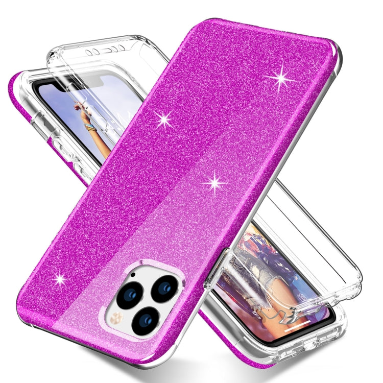 For iPhone 11 Pro Max Shockproof PC+TPU Back Protective Case + Front PET Screen Protector