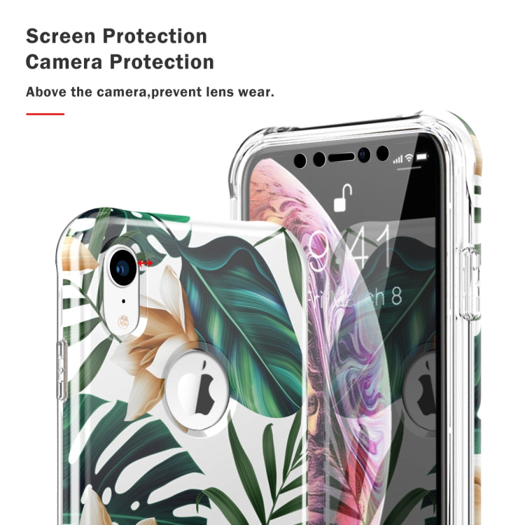 For iPhone XR Shockproof PC+TPU Back Protective Case + Front PET Screen Protector