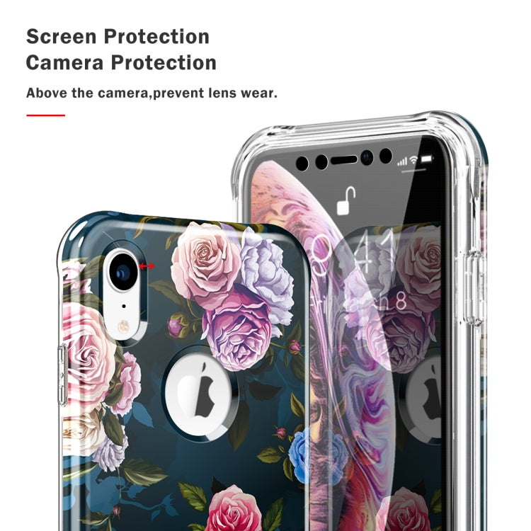 For iPhone XR Shockproof PC+TPU Back Protective Case + Front PET Screen Protector