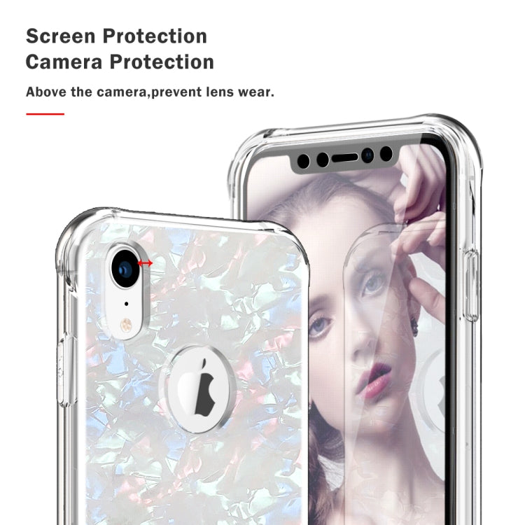 For iPhone XR Shockproof PC+TPU Back Protective Case + Front PET Screen Protector