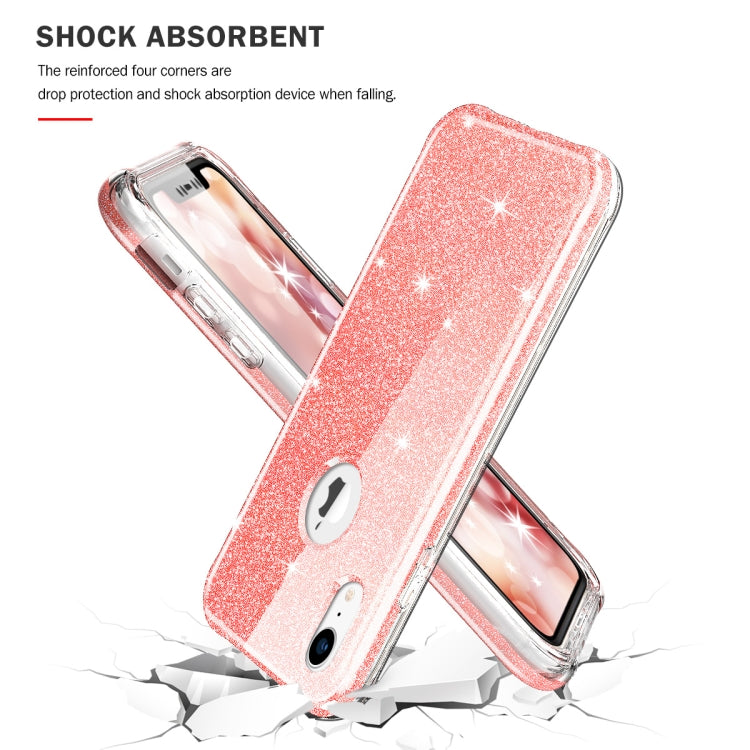 For iPhone XR Shockproof PC+TPU Back Protective Case + Front PET Screen Protector