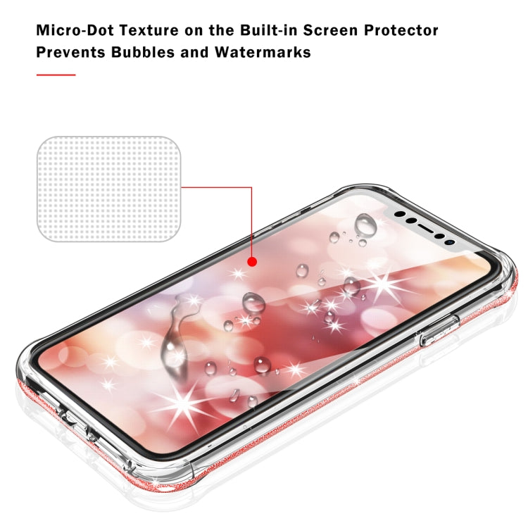 For iPhone XR Shockproof PC+TPU Back Protective Case + Front PET Screen Protector