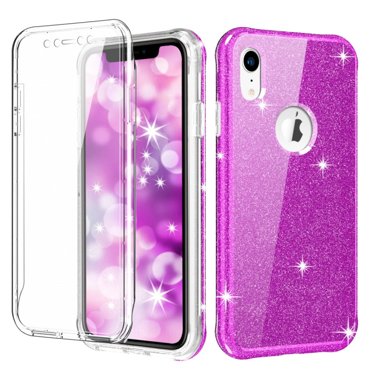 For iPhone XR Shockproof PC+TPU Back Protective Case + Front PET Screen Protector
