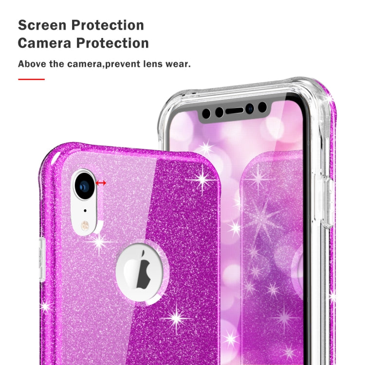 For iPhone XR Shockproof PC+TPU Back Protective Case + Front PET Screen Protector