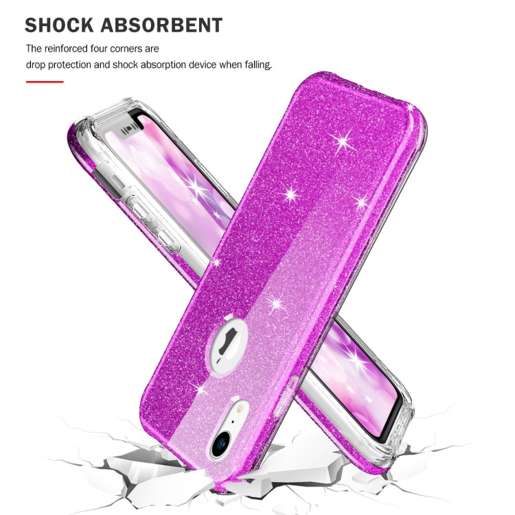 For iPhone XR Shockproof PC+TPU Back Protective Case + Front PET Screen Protector