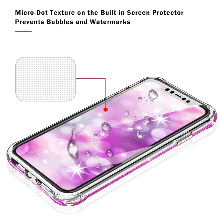 For iPhone XR Shockproof PC+TPU Back Protective Case + Front PET Screen Protector