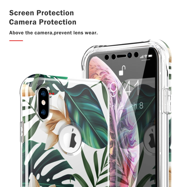 For iPhone XS Max Shockproof PC+TPU Back Protective Case + Front PET Screen Protector