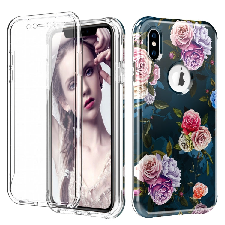 For iPhone XS Max Shockproof PC+TPU Back Protective Case + Front PET Screen Protector