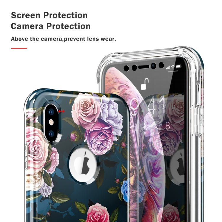 For iPhone XS Max Shockproof PC+TPU Back Protective Case + Front PET Screen Protector