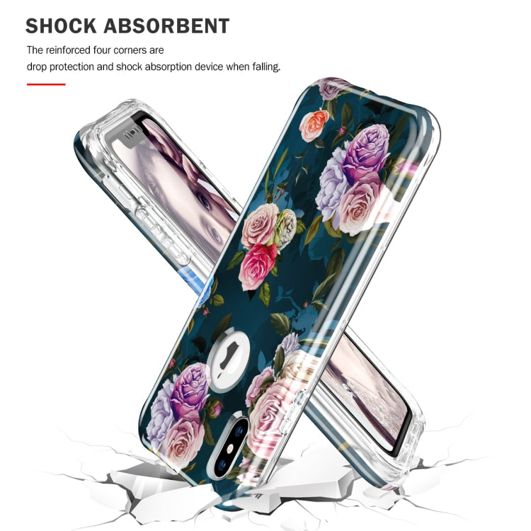 For iPhone XS Max Shockproof PC+TPU Back Protective Case + Front PET Screen Protector