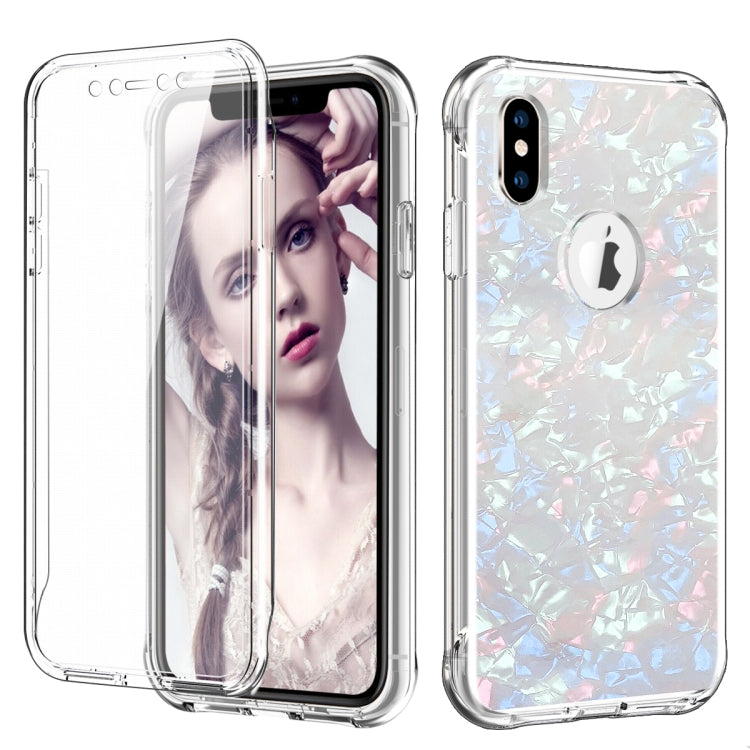 For iPhone XS Max Shockproof PC+TPU Back Protective Case + Front PET Screen Protector