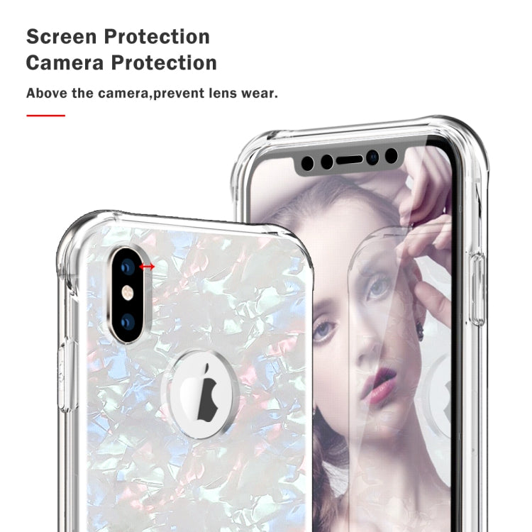 For iPhone XS Max Shockproof PC+TPU Back Protective Case + Front PET Screen Protector