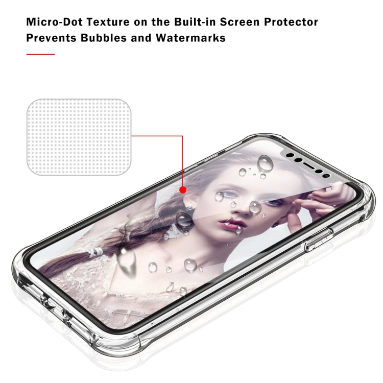 For iPhone XS Max Shockproof PC+TPU Back Protective Case + Front PET Screen Protector