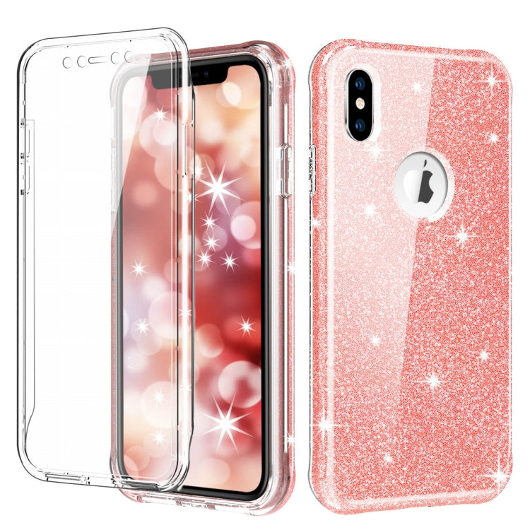 For iPhone XS Max Shockproof PC+TPU Back Protective Case + Front PET Screen Protector