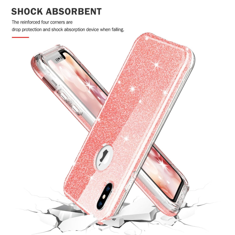 For iPhone XS Max Shockproof PC+TPU Back Protective Case + Front PET Screen Protector
