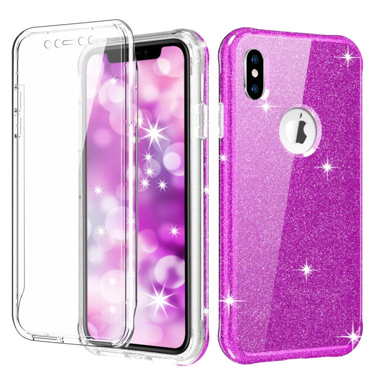 For iPhone XS Max Shockproof PC+TPU Back Protective Case + Front PET Screen Protector