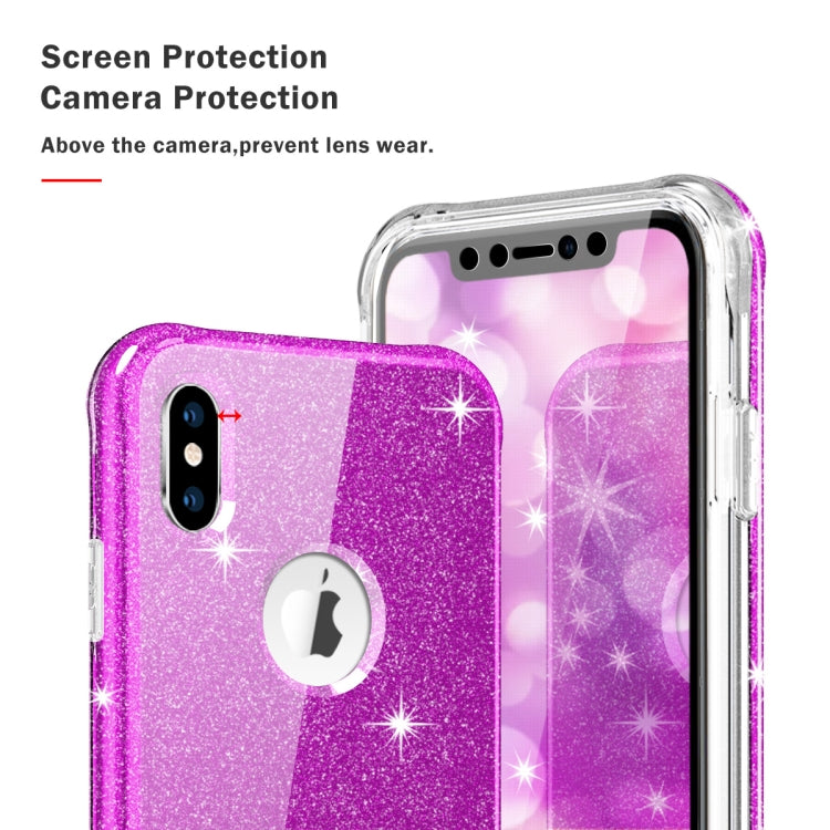 For iPhone XS Max Shockproof PC+TPU Back Protective Case + Front PET Screen Protector