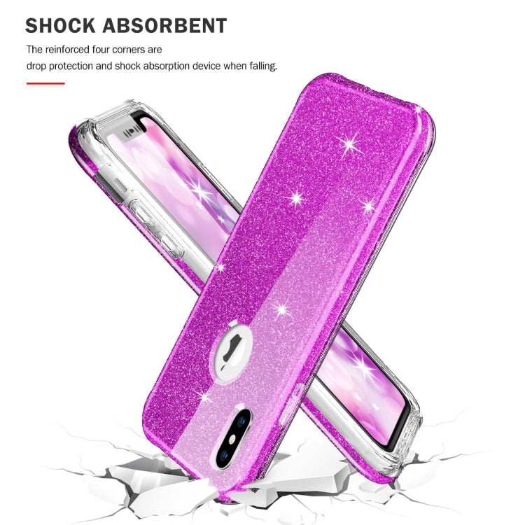 For iPhone XS Max Shockproof PC+TPU Back Protective Case + Front PET Screen Protector