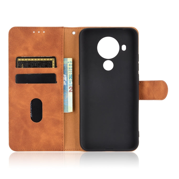 For Nokia 5.4 Solid Color Skin Feel Magnetic Buckle Horizontal Flip Calf Texture PU Leather Case with Holder & Card Slots & Wallet