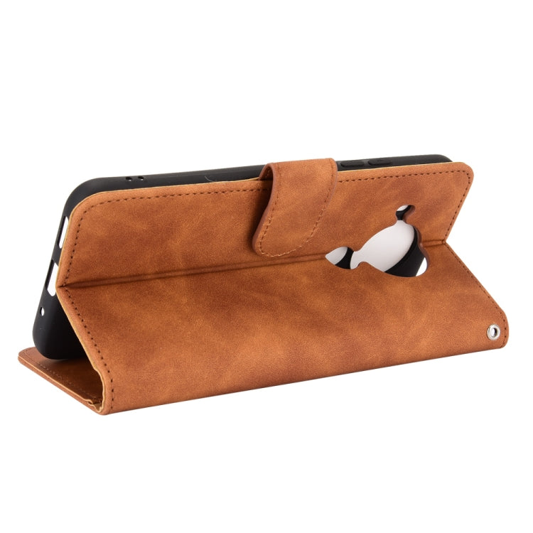 For Nokia 5.4 Solid Color Skin Feel Magnetic Buckle Horizontal Flip Calf Texture PU Leather Case with Holder & Card Slots & Wallet