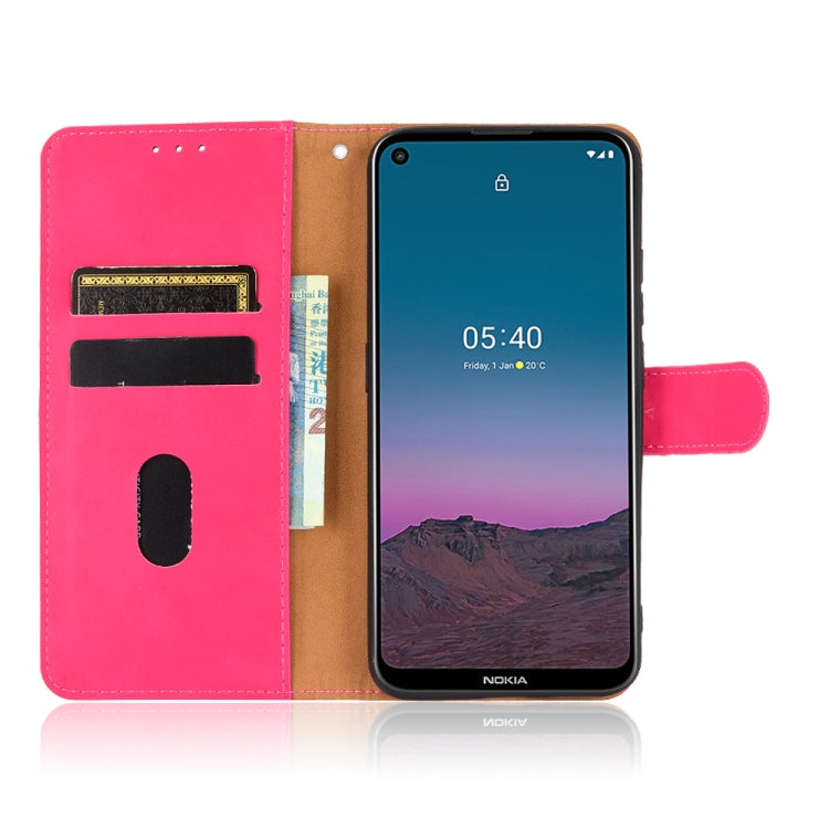 For Nokia 5.4 Solid Color Skin Feel Magnetic Buckle Horizontal Flip Calf Texture PU Leather Case with Holder & Card Slots & Wallet