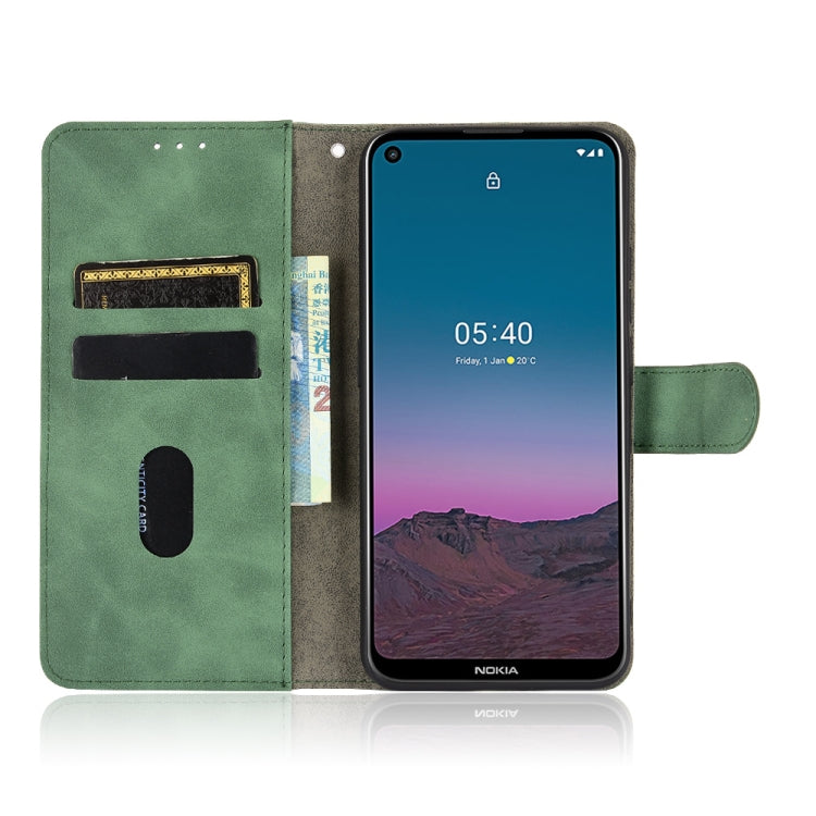 For Nokia 5.4 Solid Color Skin Feel Magnetic Buckle Horizontal Flip Calf Texture PU Leather Case with Holder & Card Slots & Wallet